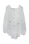 WOOD BUTTON CHILL OUT HOODIE -WHITE-